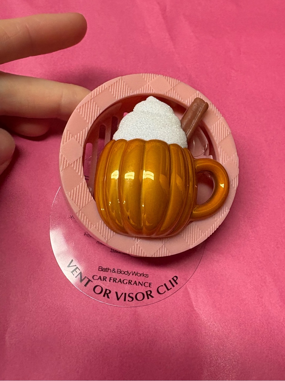 Bath and Body Works Pumpkin Latte Car Air Freshener Holder (Vent Clip)